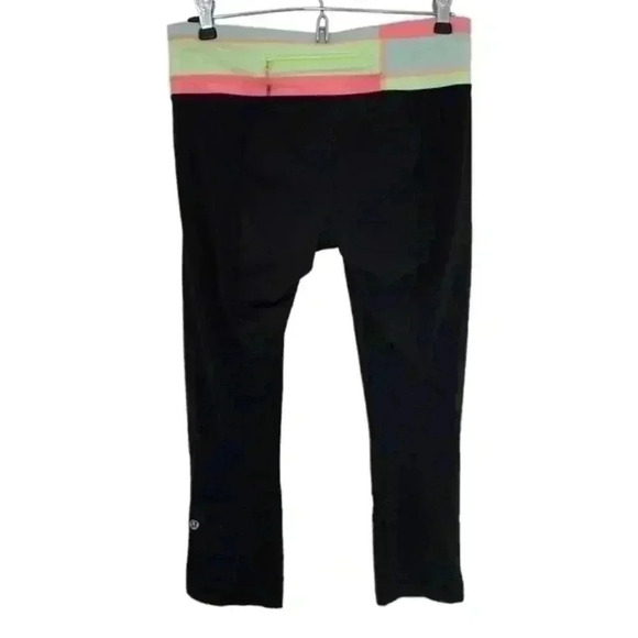 Lululemon Run: Inspire Crop II Black / Quilt Vintage Neon Black Green Pink Women - Picture 4 of 15